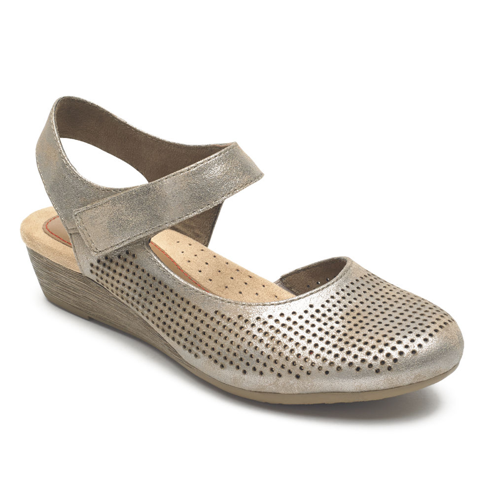 Rockport Womens Wedges Gold - Cobb Hill Judson Ballet Mid - UK 361-BIOJDS